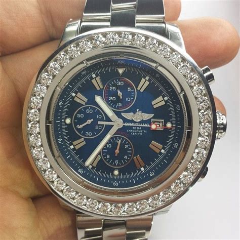 fully iced out breitling replica|Iced Out Watch .